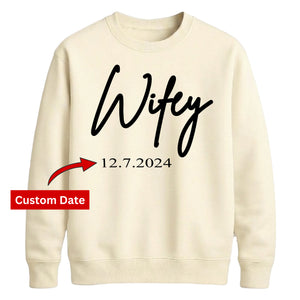 Personalised Wedding Date Script Graphic Bride Unisex Sweatshirt