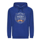 Best Dad Ever Fathers Day 2026 Printed Unisex Hoodie - Hero I Call Dad Moustache Crest - Fathers Day Gift UK