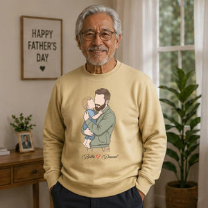 Custom Names Dad & Son Fathers Day Printed Style Sweatshirt