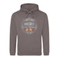 Best Dad Ever Fathers Day 2026 Printed Unisex Hoodie - Hero I Call Dad Moustache Crest - Fathers Day Gift UK