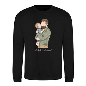 Custom Names Dad & Son Fathers Day Printed Style Sweatshirt