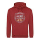 Best Dad Ever Fathers Day 2026 Printed Unisex Hoodie - Hero I Call Dad Moustache Crest - Fathers Day Gift UK