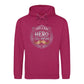 Best Dad Ever Fathers Day 2026 Printed Unisex Hoodie - Hero I Call Dad Moustache Crest - Fathers Day Gift UK