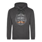 Best Dad Ever Fathers Day 2026 Printed Unisex Hoodie - Hero I Call Dad Moustache Crest - Fathers Day Gift UK