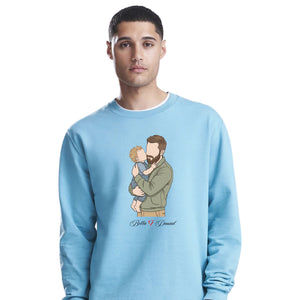 Custom Names Dad & Son Fathers Day Printed Style Sweatshirt