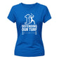 Defending Our Turf Women's Cricket Printed Ladies Fit T-Shirt - England Cricket World Cup 2026
