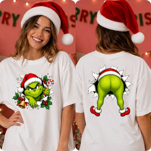 Double sided cheeky graphic Christmas Oversized T-Shirt