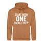 Dynamic Start With One Small Step Slogan Unisex Hoodie