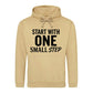 Dynamic Start With One Small Step Slogan Unisex Hoodie