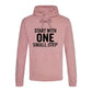 Dynamic Start With One Small Step Slogan Unisex Hoodie