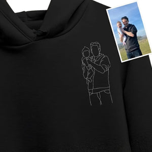 Love, Unspoken Personalised Outline Image Sketch Embroidered Hoodie - EWB102