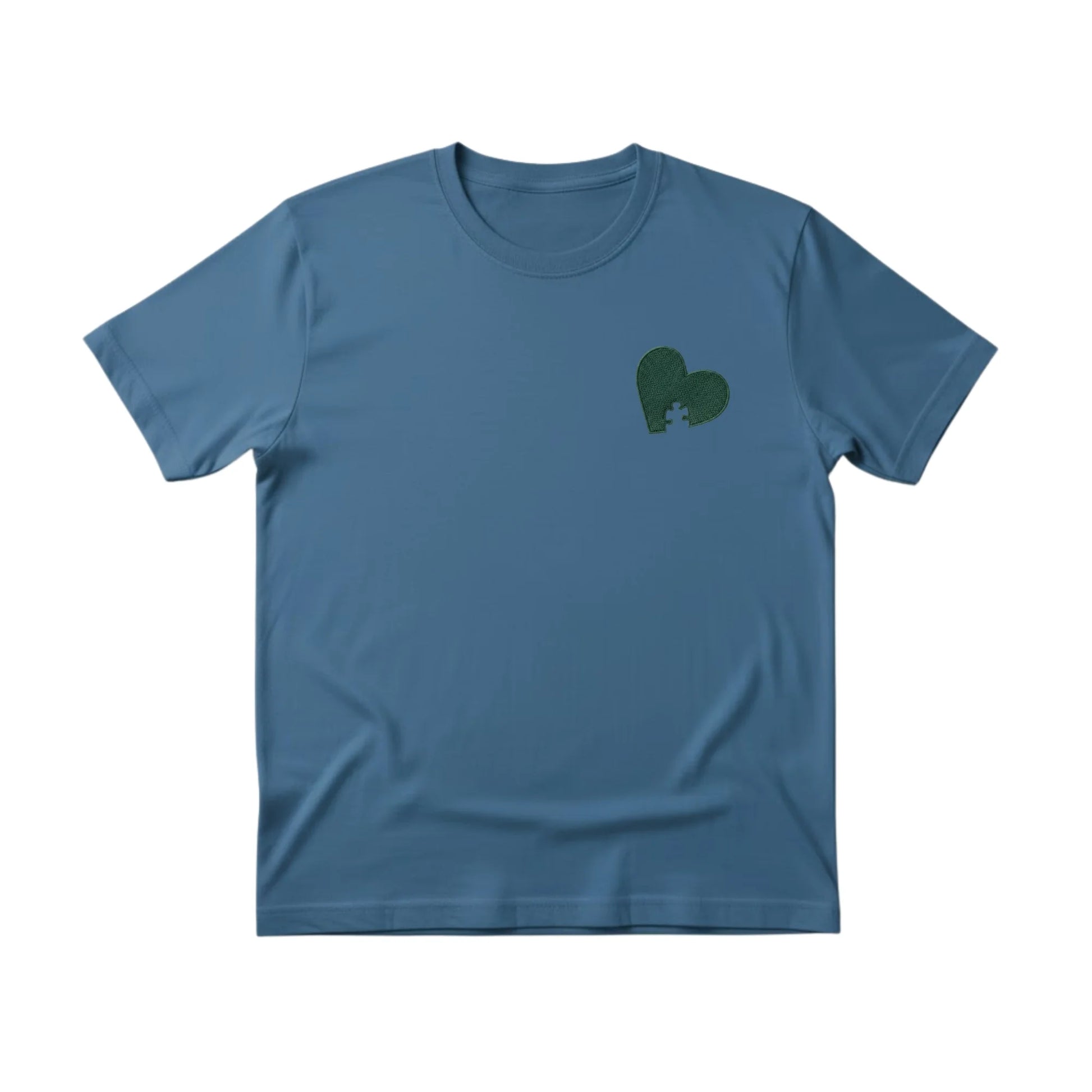 Heart Puzzle Sketch Embroidery T-Shirt - EWB103