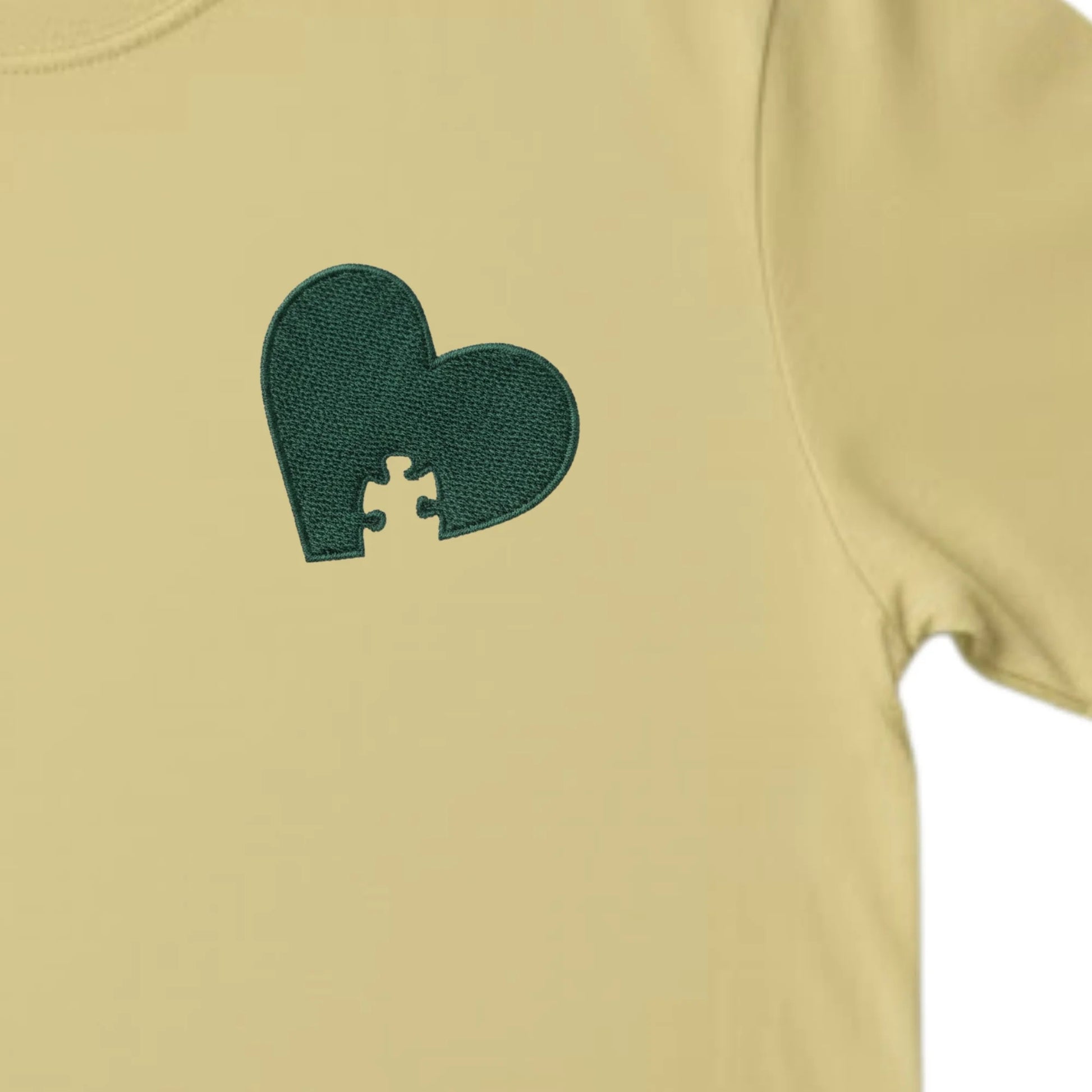 Heart Puzzle Sketch Embroidery T-Shirt - EWB103