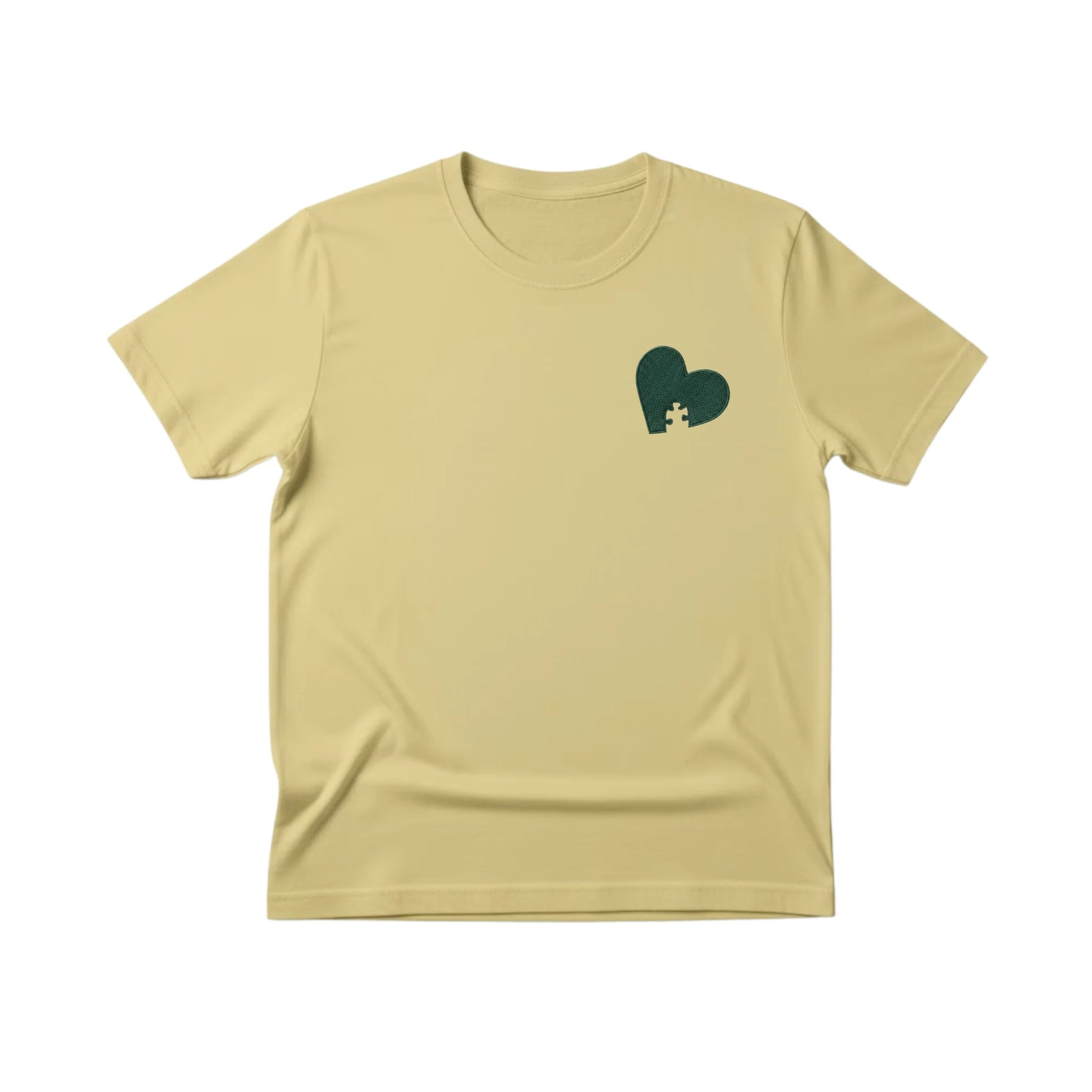 Heart Puzzle Sketch Embroidery T-Shirt - EWB103