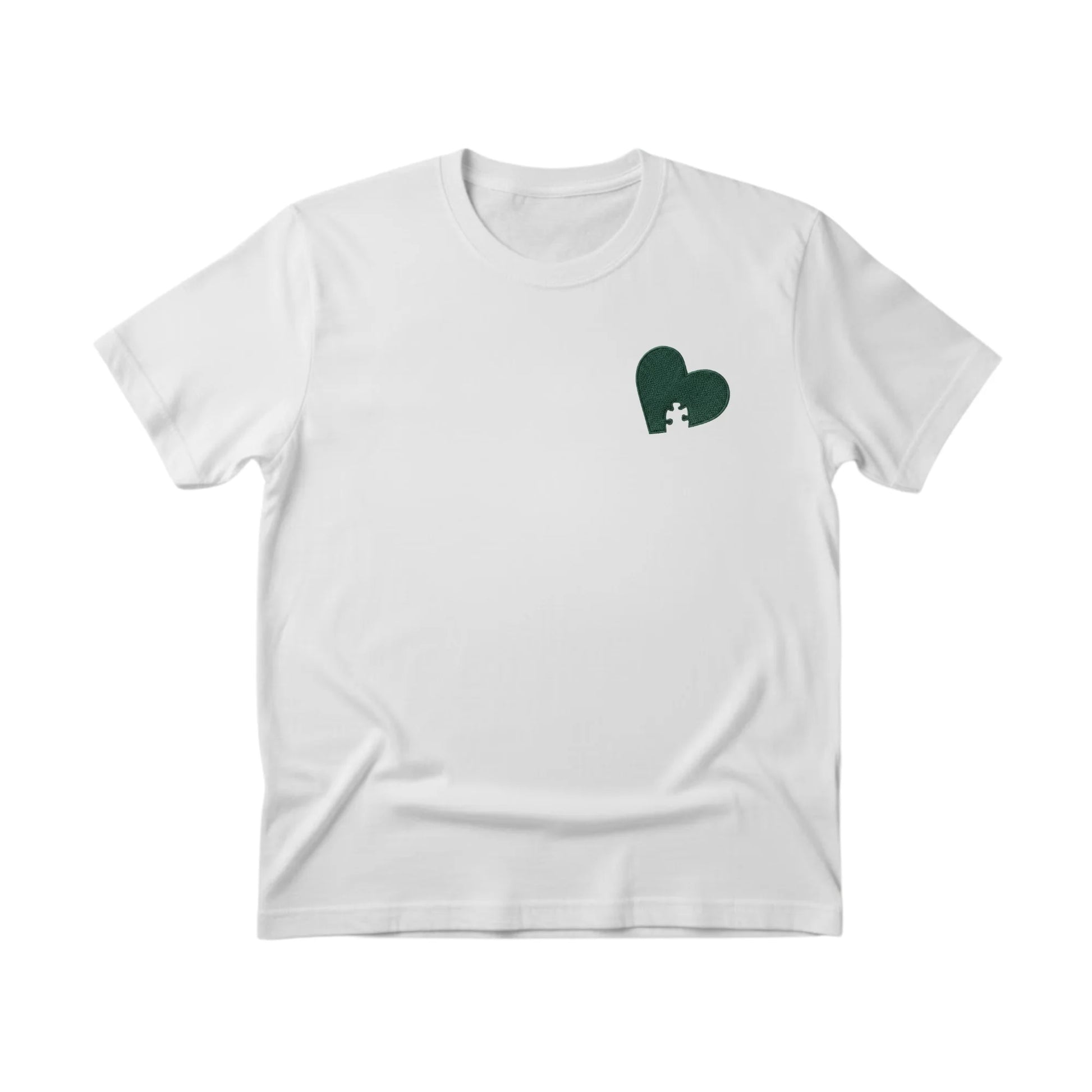 Heart Puzzle Sketch Embroidery T-Shirt - EWB103