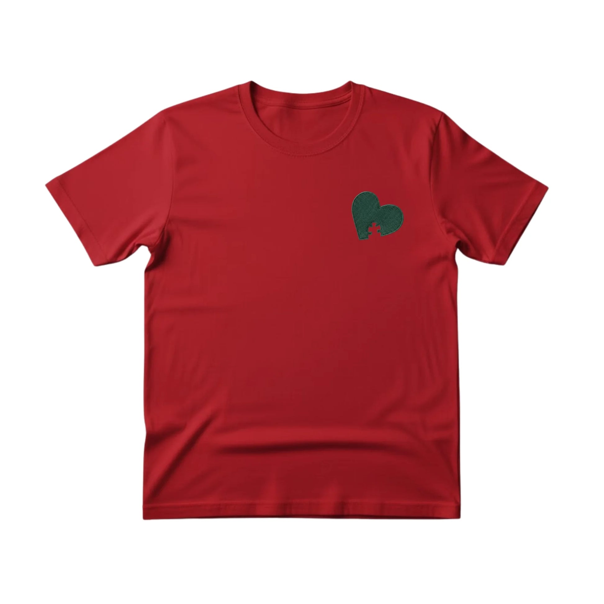 Heart Puzzle Sketch Embroidery T-Shirt - EWB103