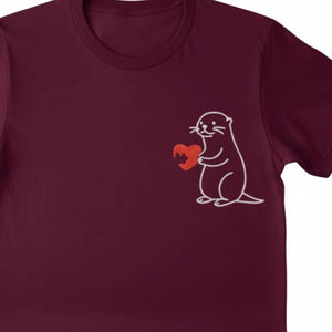 Two Halves, One Heart Sketch Embroidery T-Shirt - EWB104