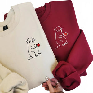 Puzzle Sketch Embroidery Sweatshirt - EWB104