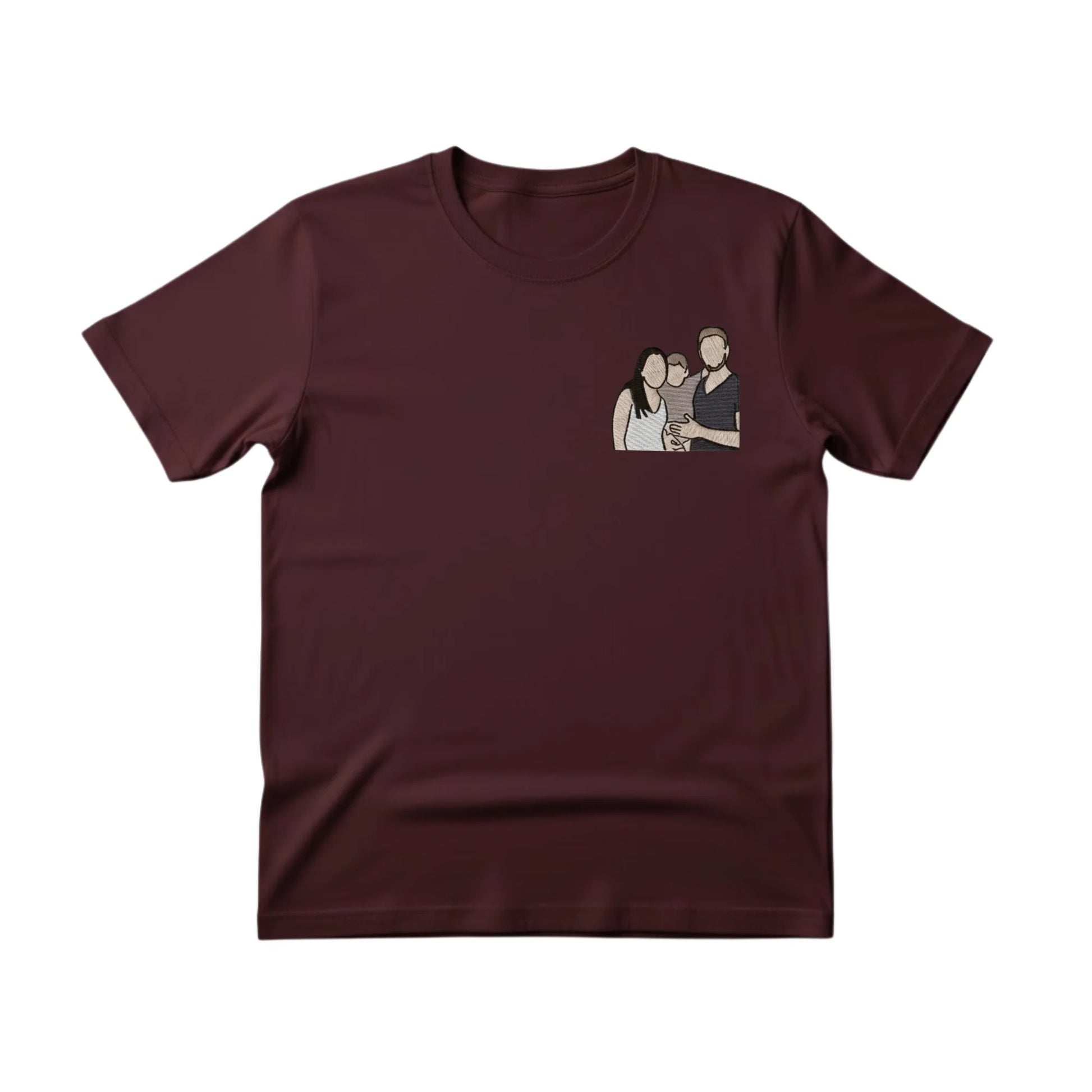 Wrapped in Love Outline Sketch Embroidery T-Shirt - EWB105