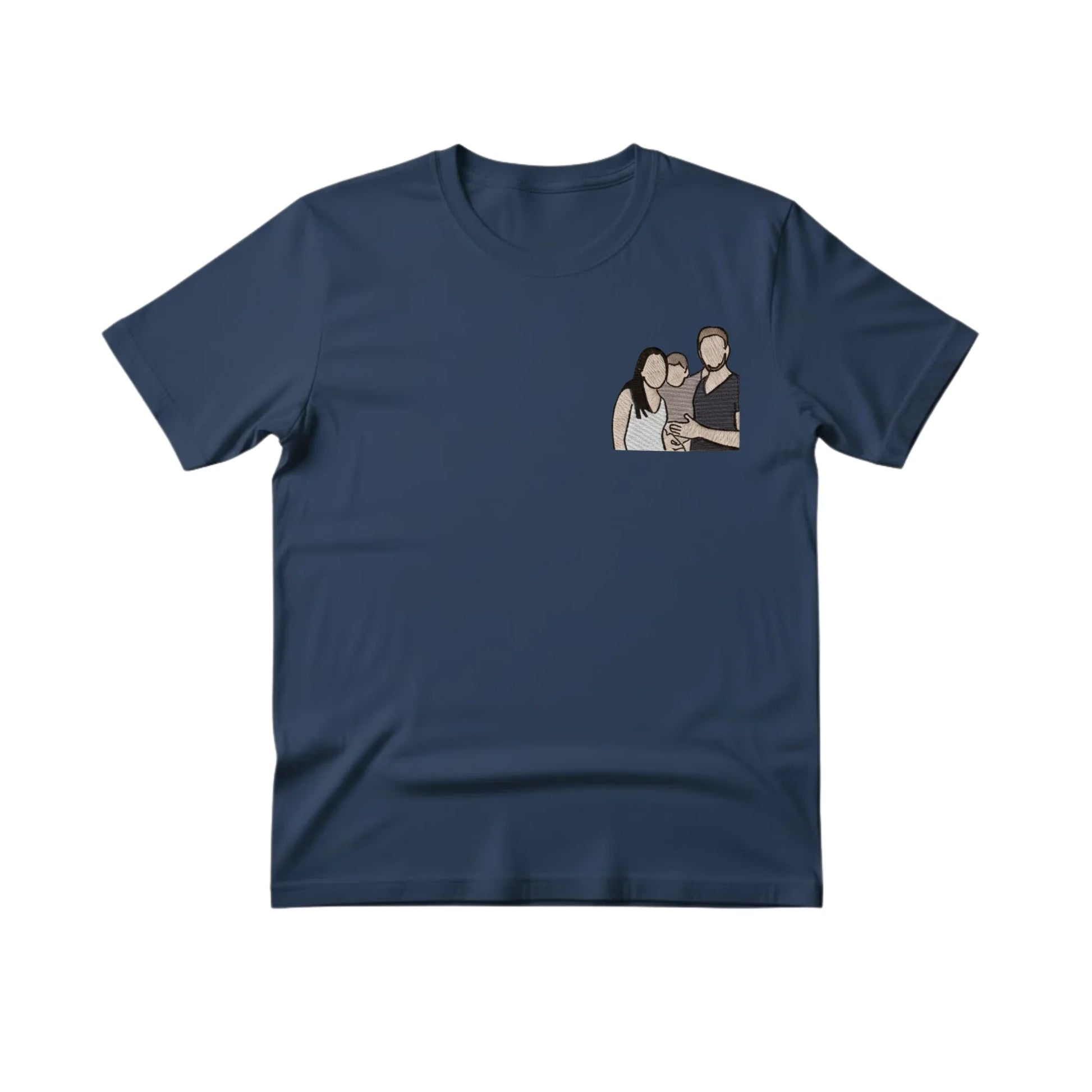 Wrapped in Love Outline Sketch Embroidery T-Shirt - EWB105