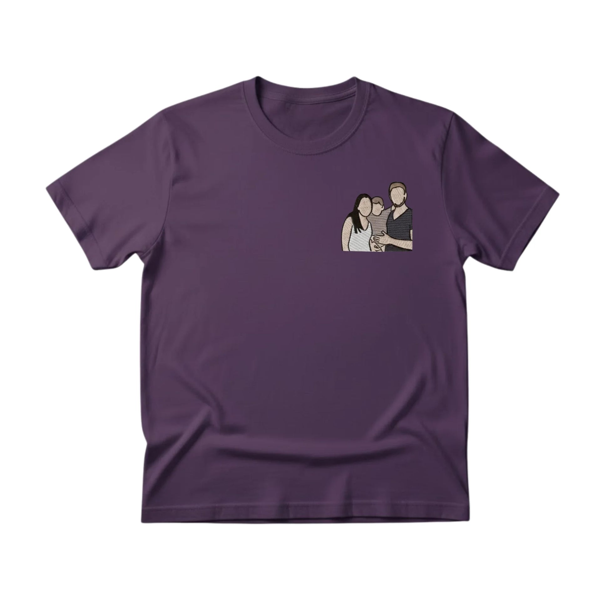 Wrapped in Love Outline Sketch Embroidery T-Shirt - EWB105