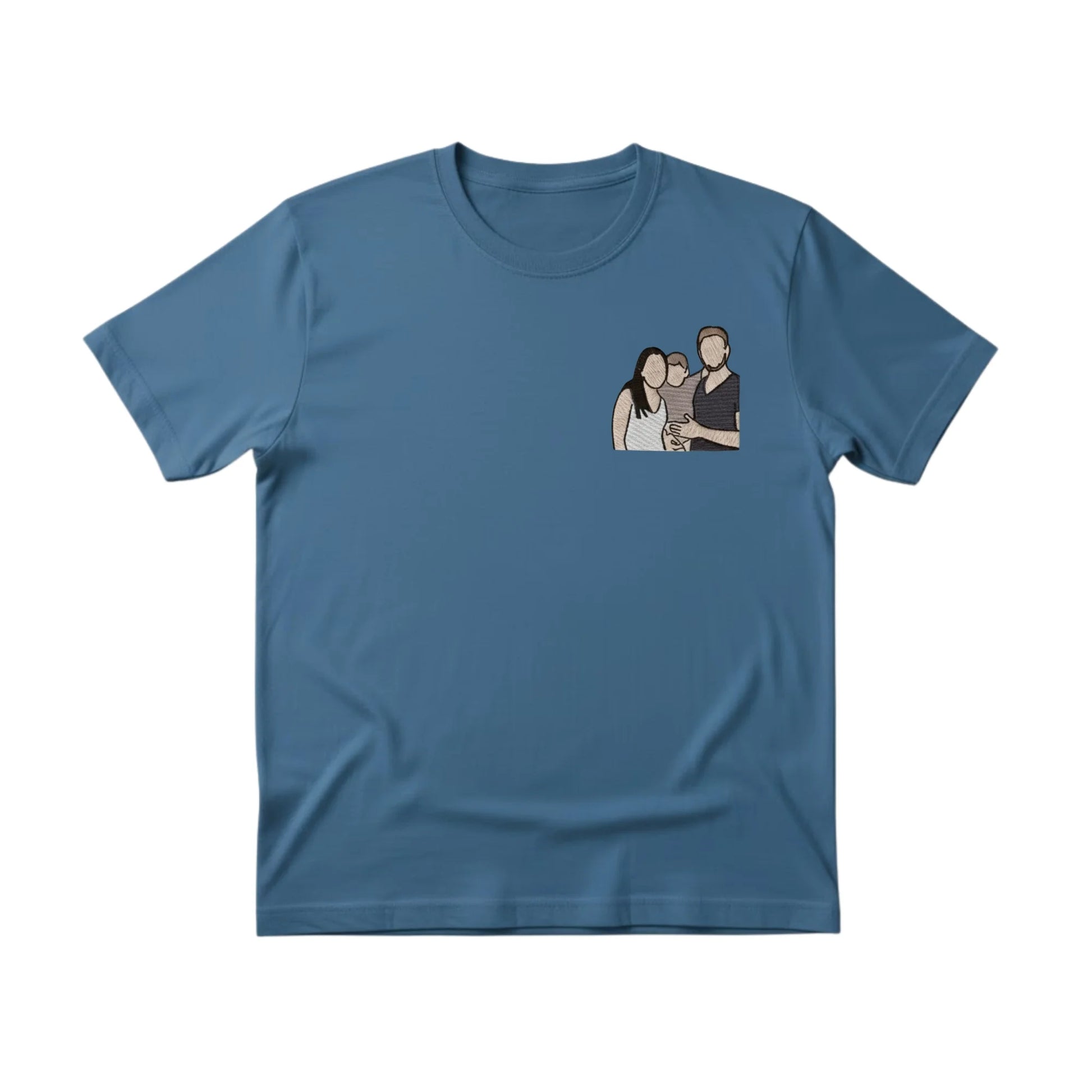 Wrapped in Love Outline Sketch Embroidery T-Shirt - EWB105