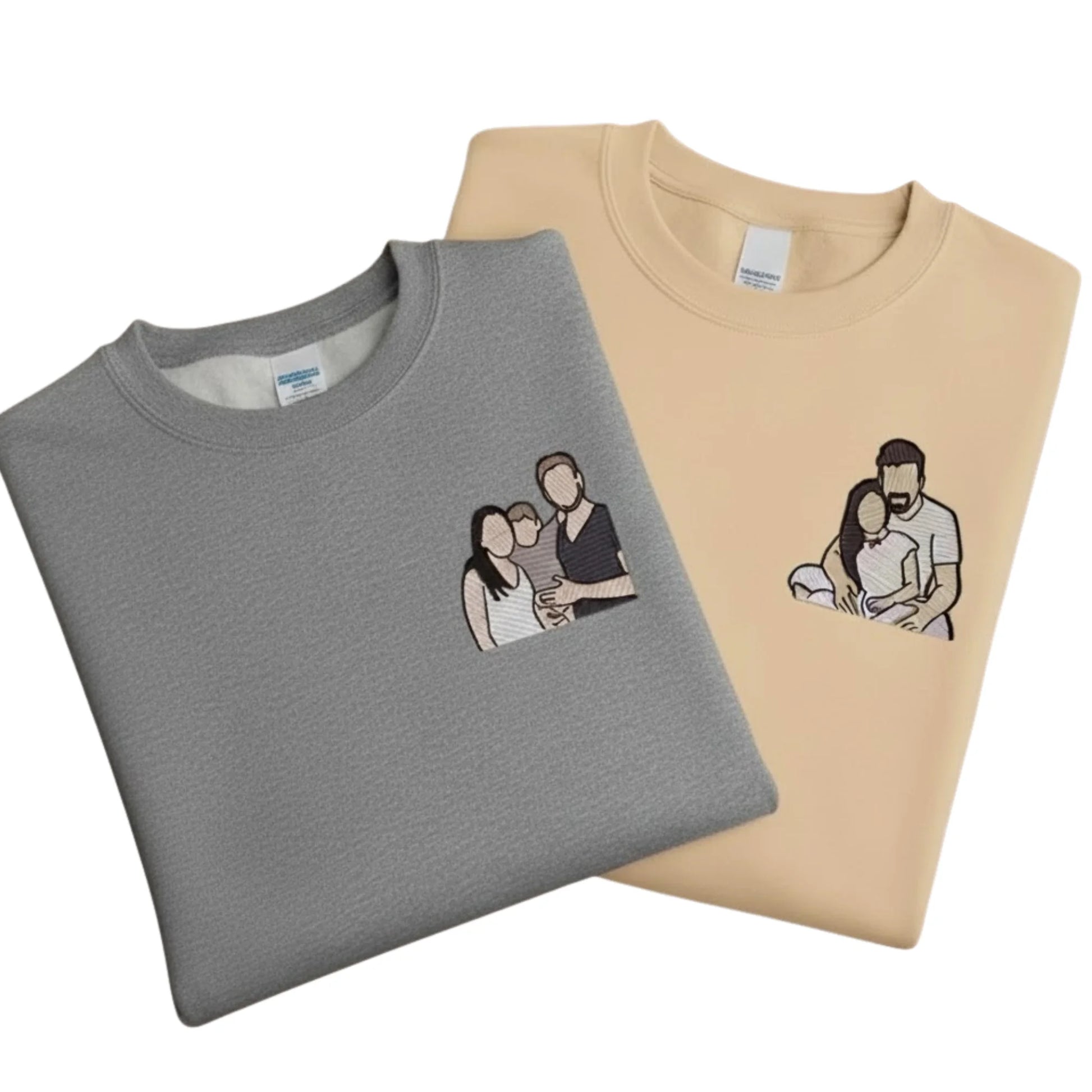 Wrapped in Love Outline Sketch Embroidery T-Shirt - EWB105