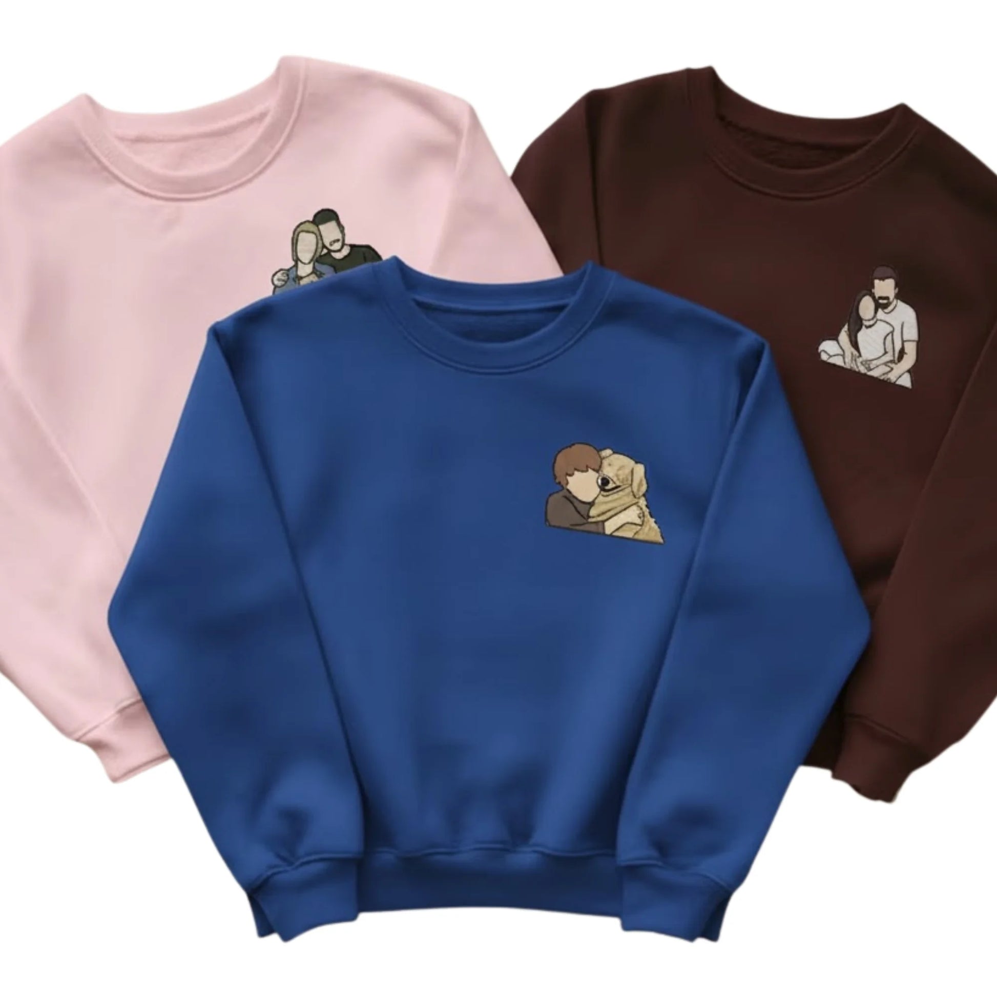 Wrapped in Love Outline Sketch Embroidery SweatShirt - EWB105