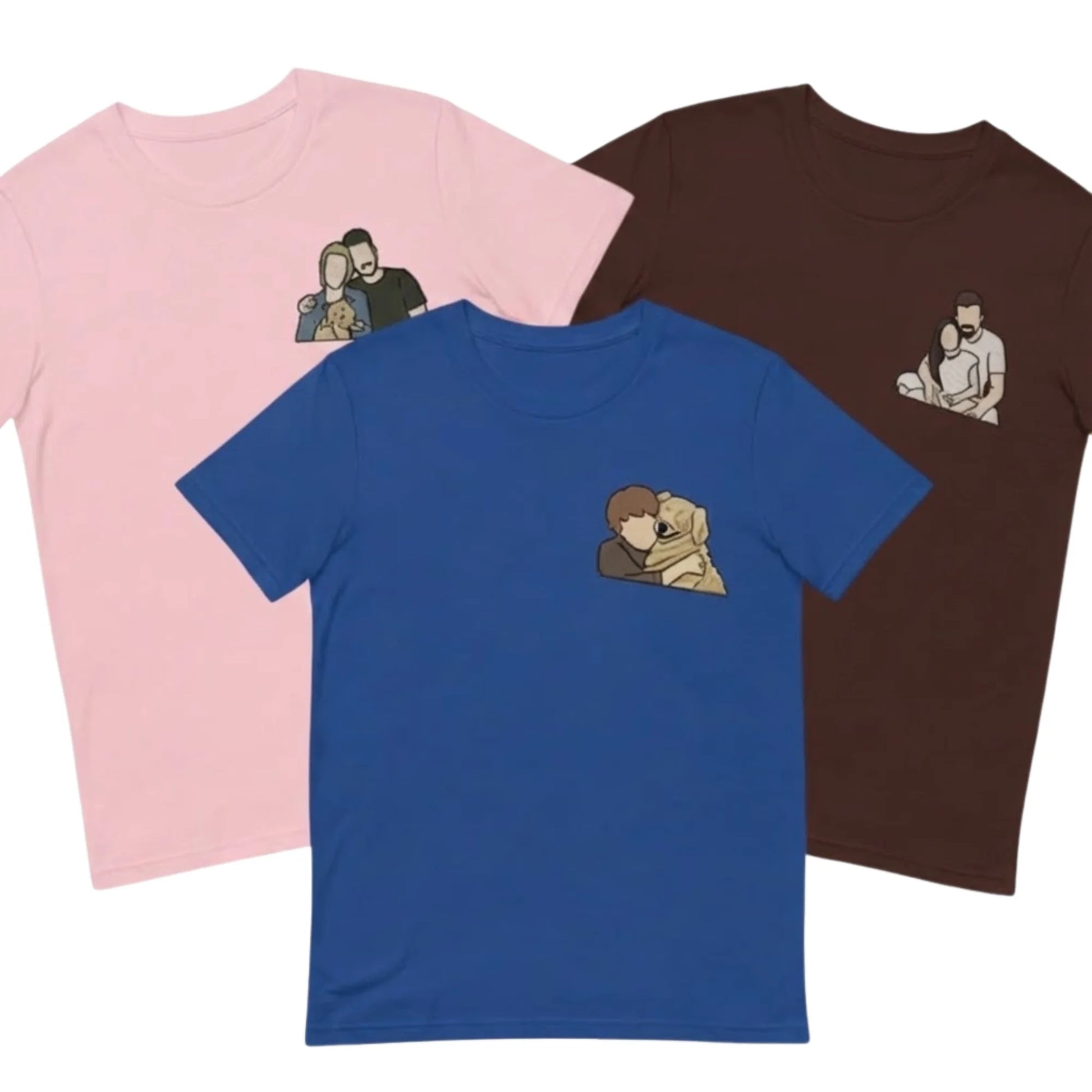 Wrapped in Love Outline Sketch Embroidery T-Shirt - EWB105