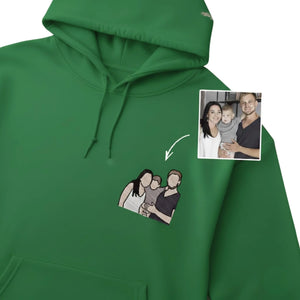 Wrapped in Love Outline Sketch Embroidery Hoodie - EWB105