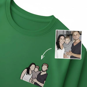 Wrapped in Love Outline Sketch Embroidery T-Shirt - EWB105