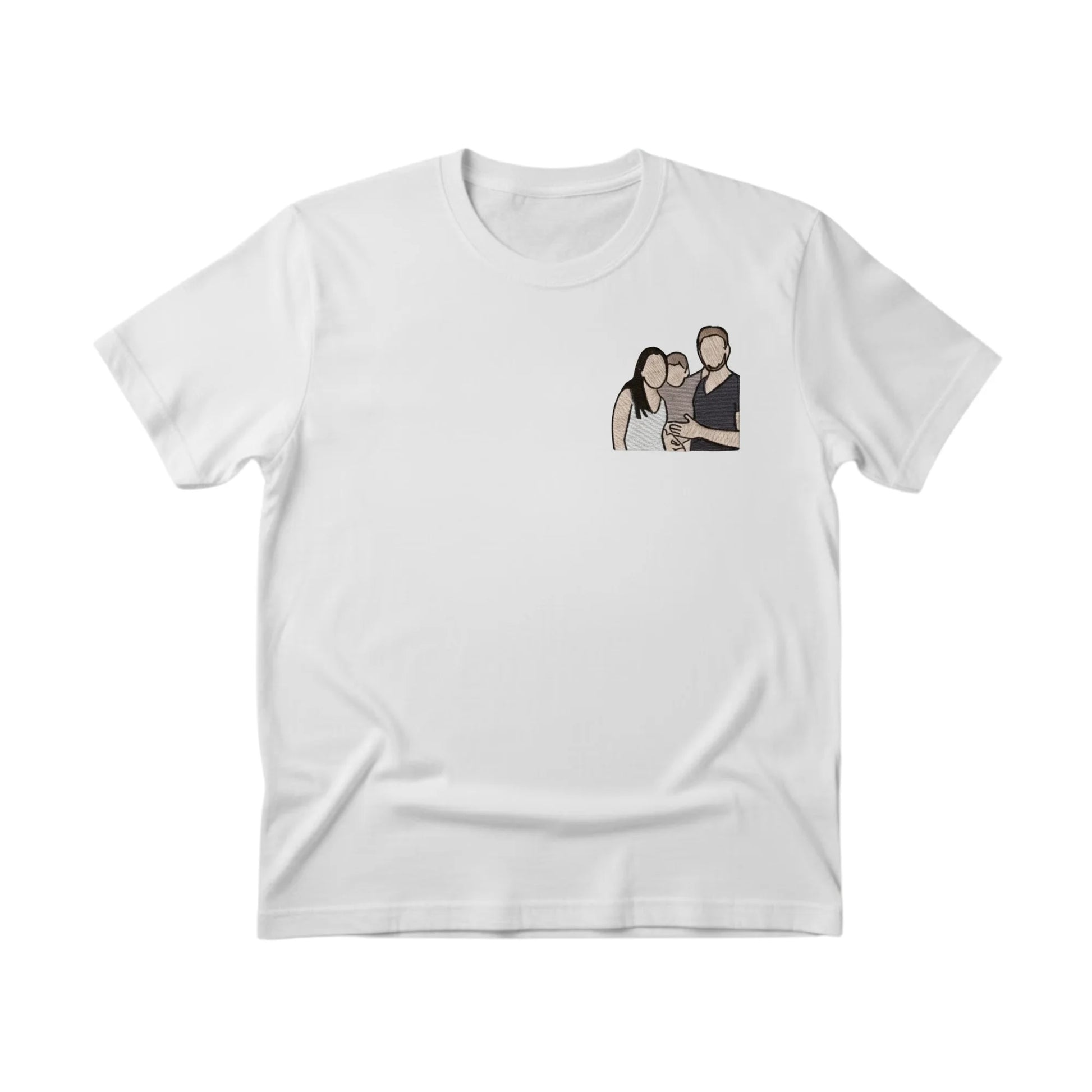 Wrapped in Love Outline Sketch Embroidery T-Shirt - EWB105