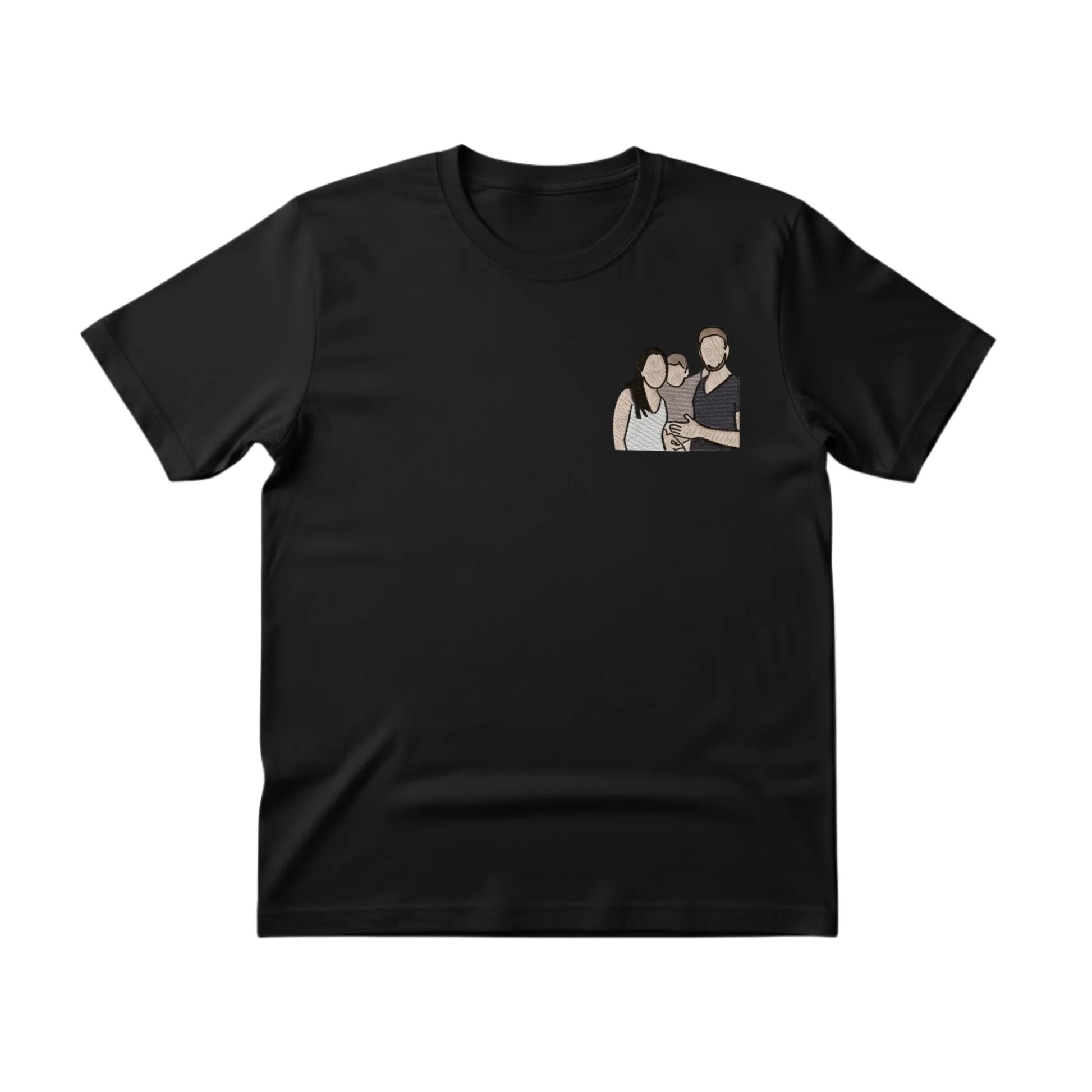 Wrapped in Love Outline Sketch Embroidery T-Shirt - EWB105