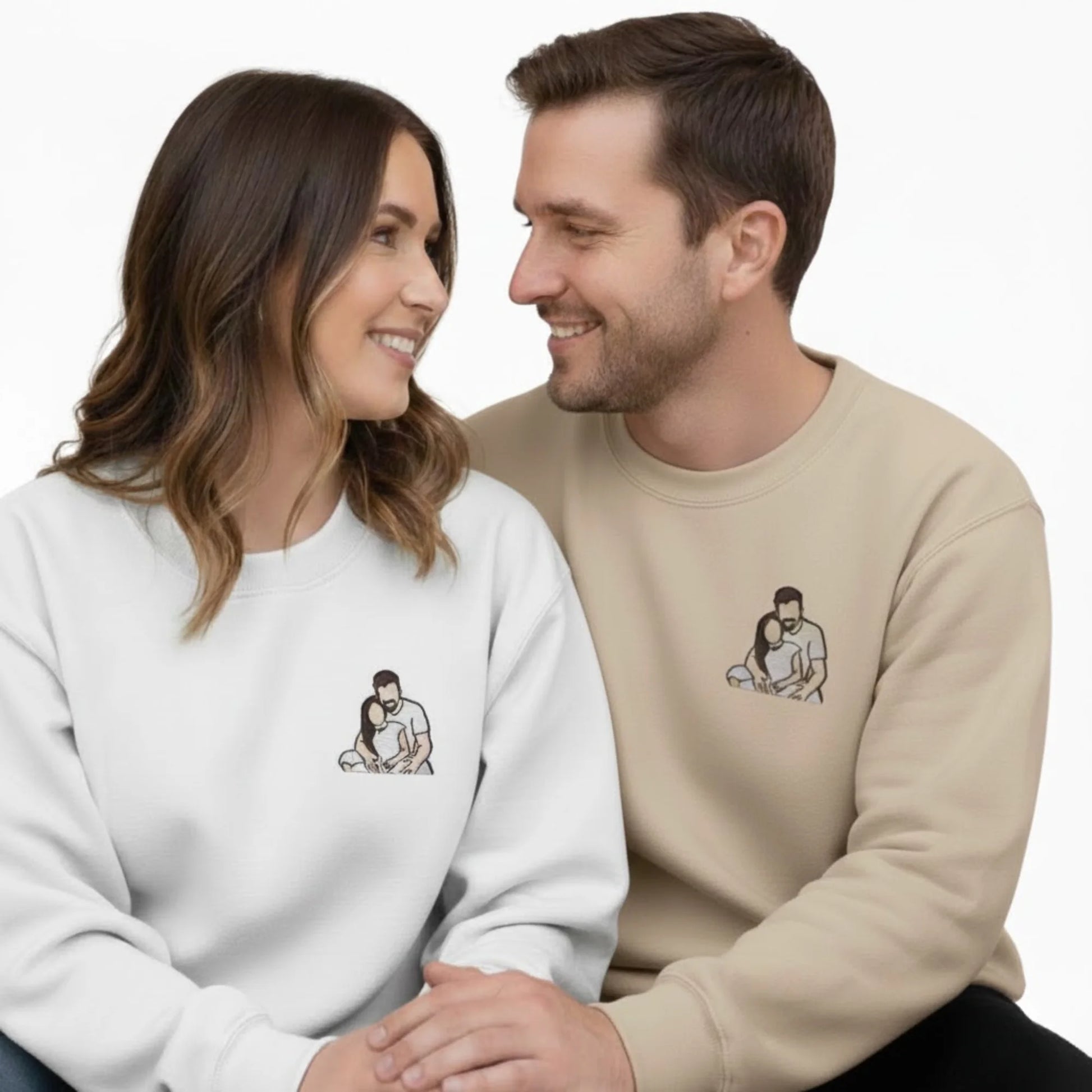Wrapped in Love Outline Sketch Embroidery SweatShirt - EWB105
