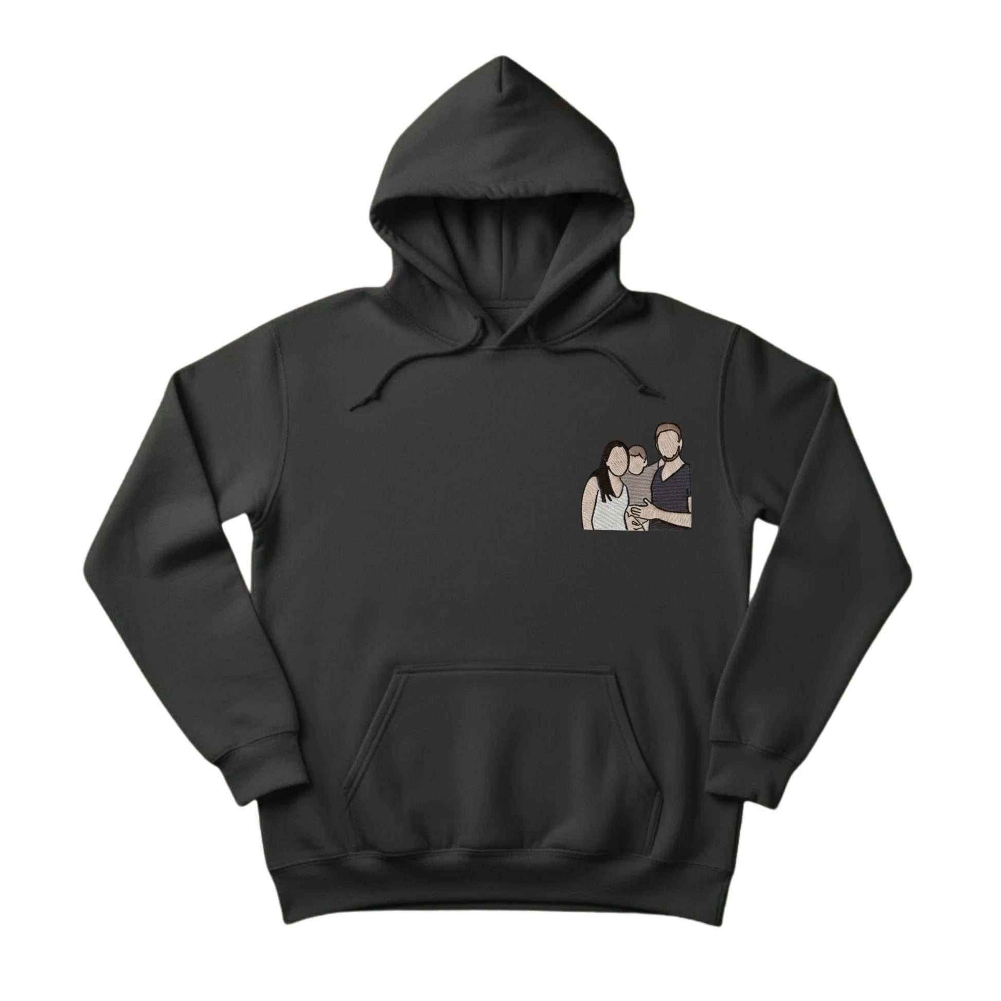 Wrapped in Love Outline Sketch Embroidery Hoodie - EWB105