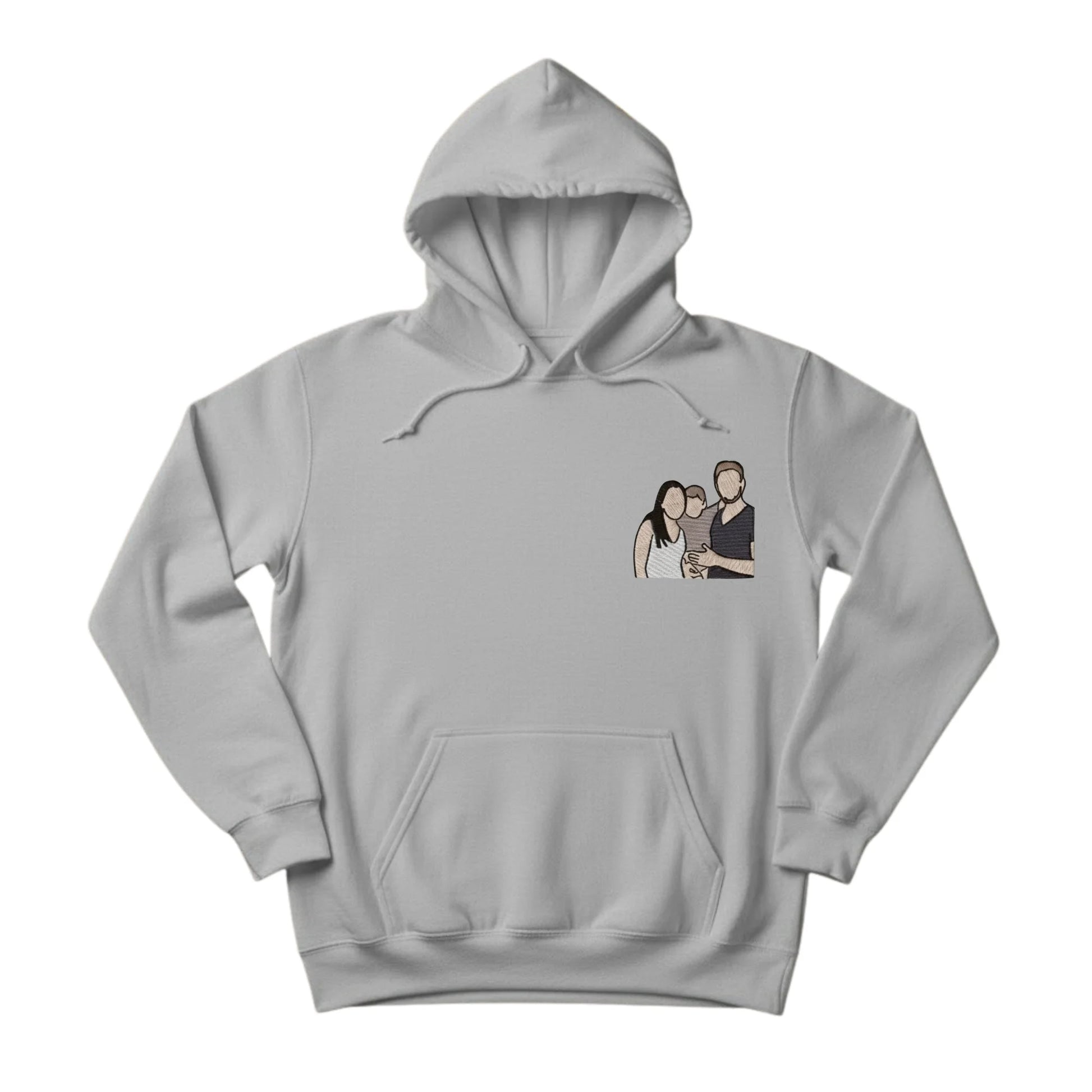 Wrapped in Love Outline Sketch Embroidery Hoodie - EWB105