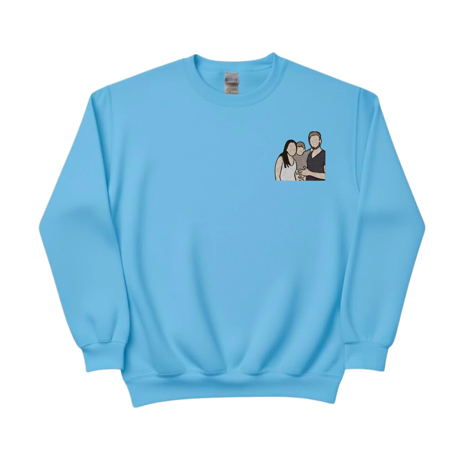 Wrapped in Love Outline Sketch Embroidery SweatShirt - EWB105