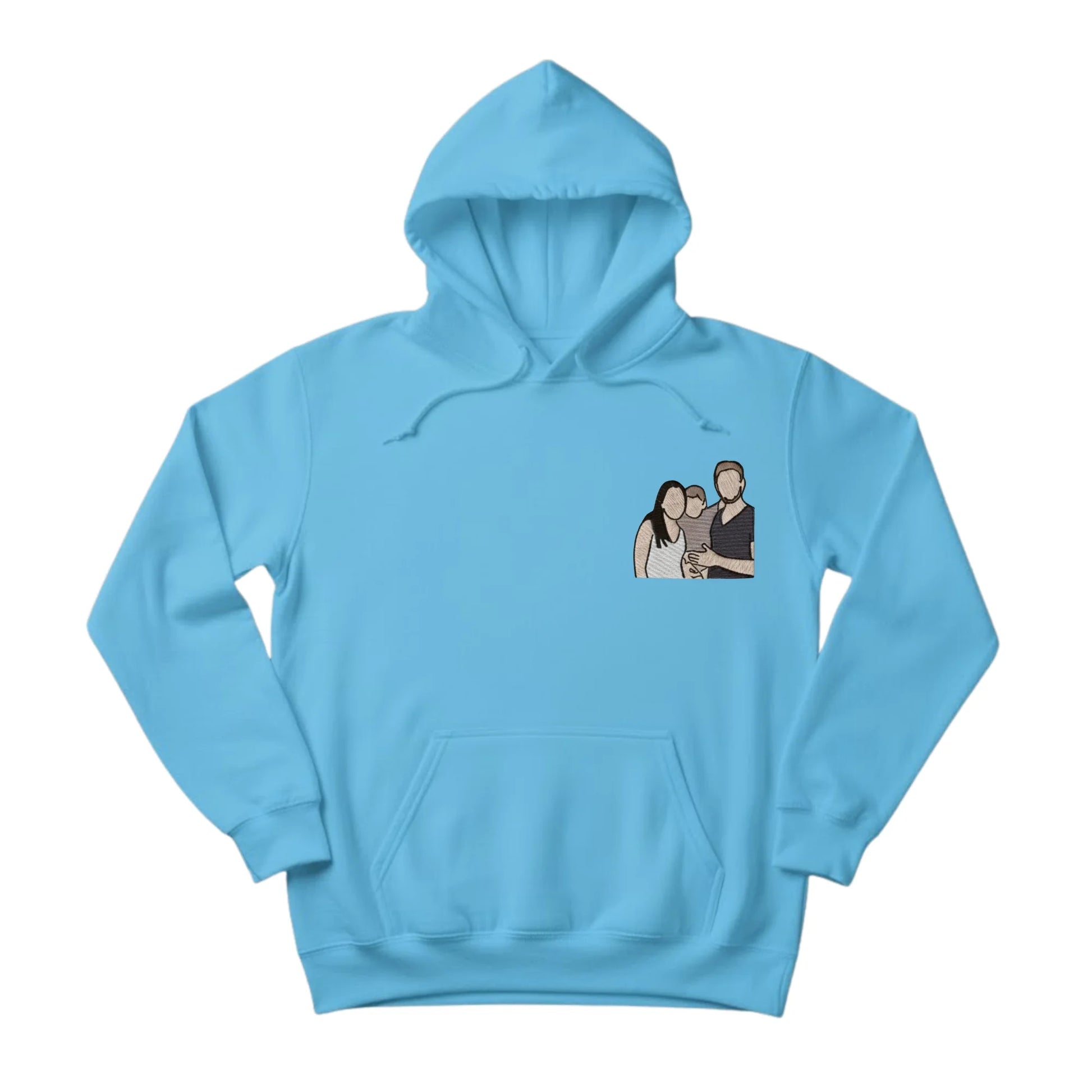 Wrapped in Love Outline Sketch Embroidery Hoodie - EWB105