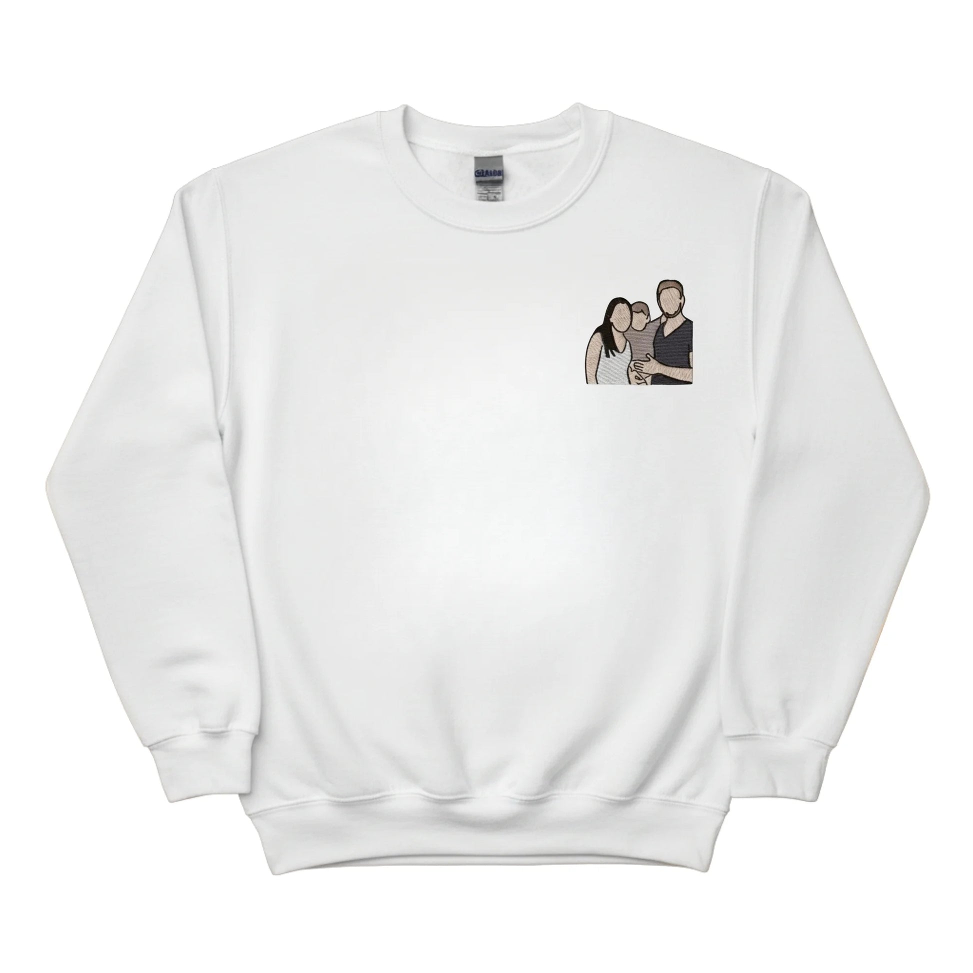 Wrapped in Love Outline Sketch Embroidery SweatShirt - EWB105