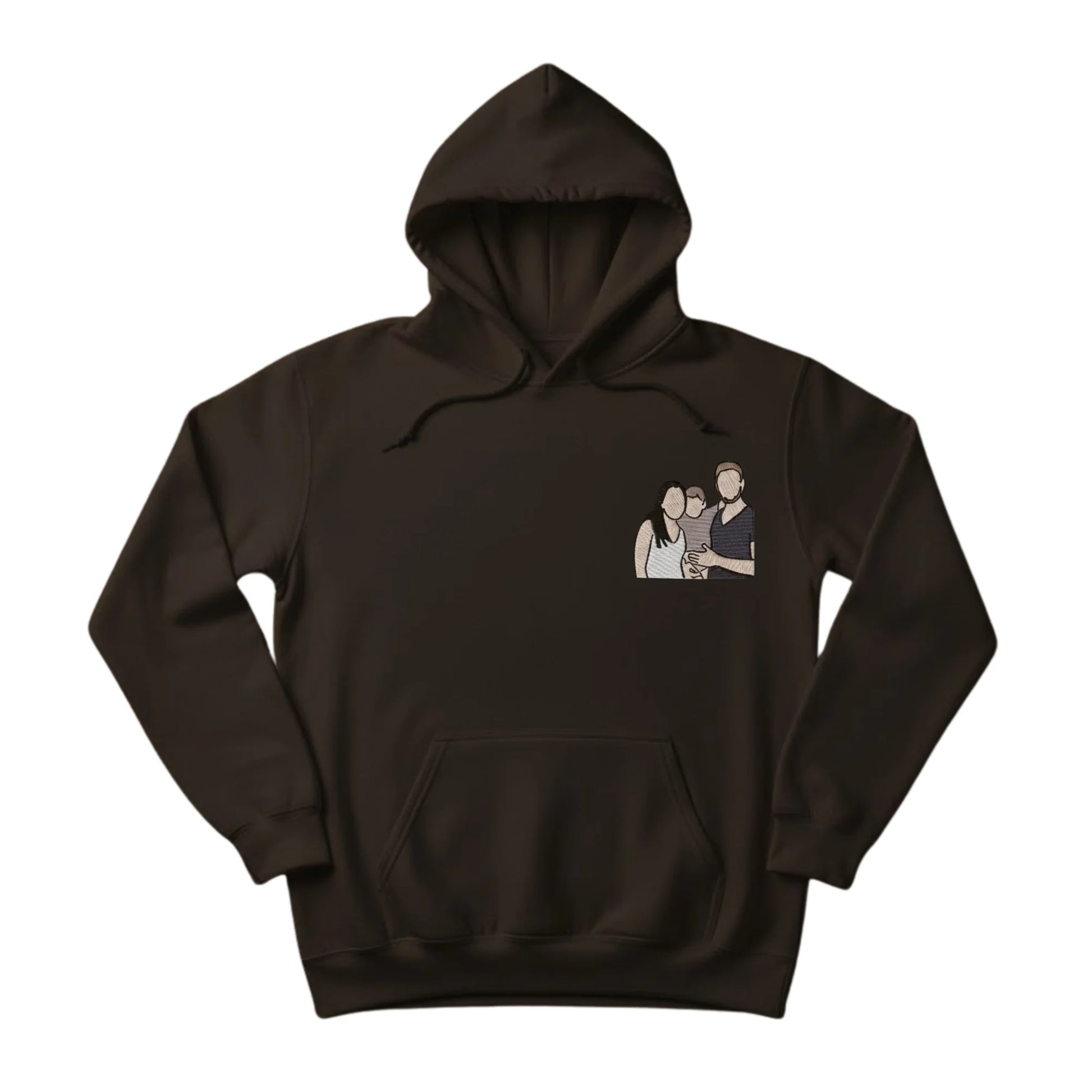 Wrapped in Love Outline Sketch Embroidery Hoodie - EWB105