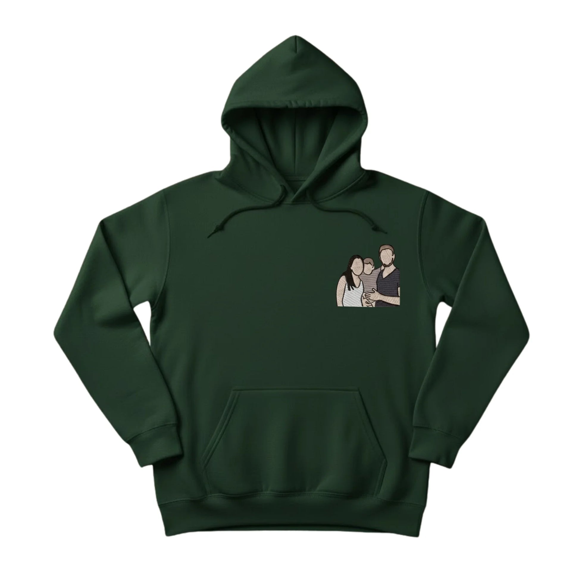 Wrapped in Love Outline Sketch Embroidery Hoodie - EWB105