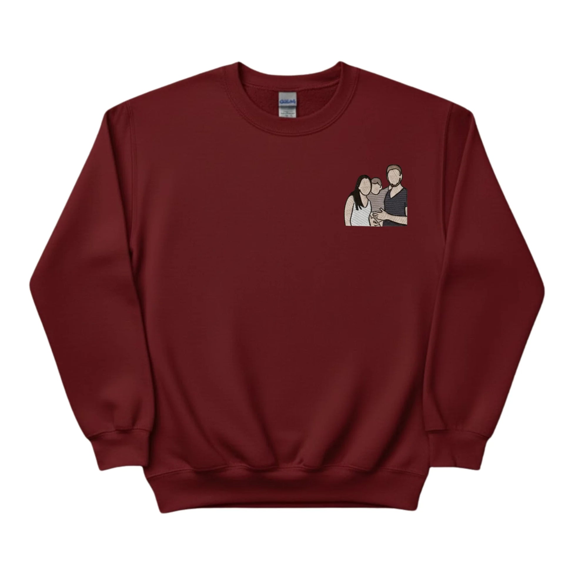 Wrapped in Love Outline Sketch Embroidery SweatShirt - EWB105