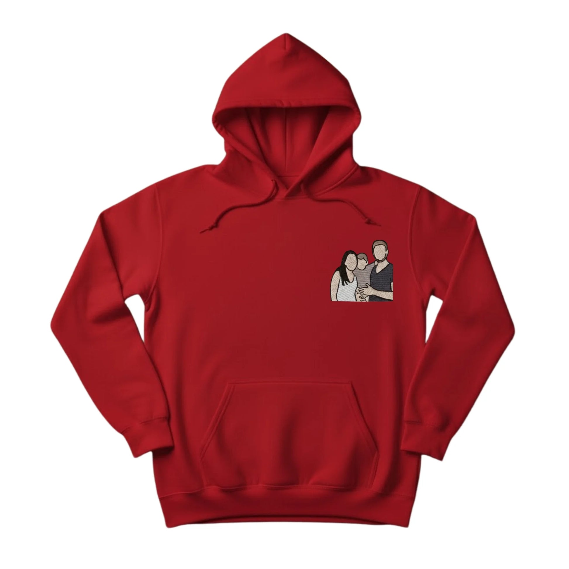 Wrapped in Love Outline Sketch Embroidery Hoodie - EWB105