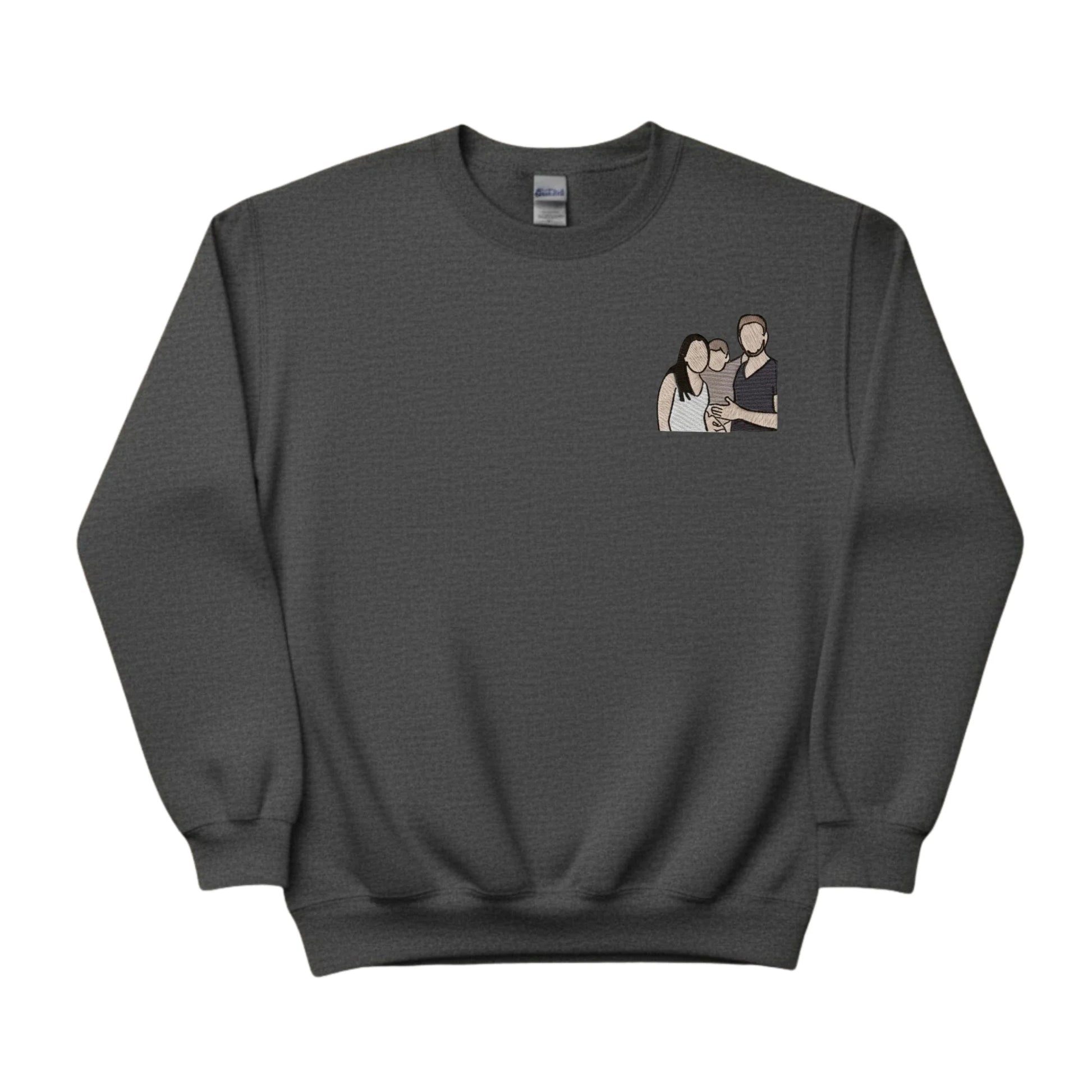 Wrapped in Love Outline Sketch Embroidery SweatShirt - EWB105