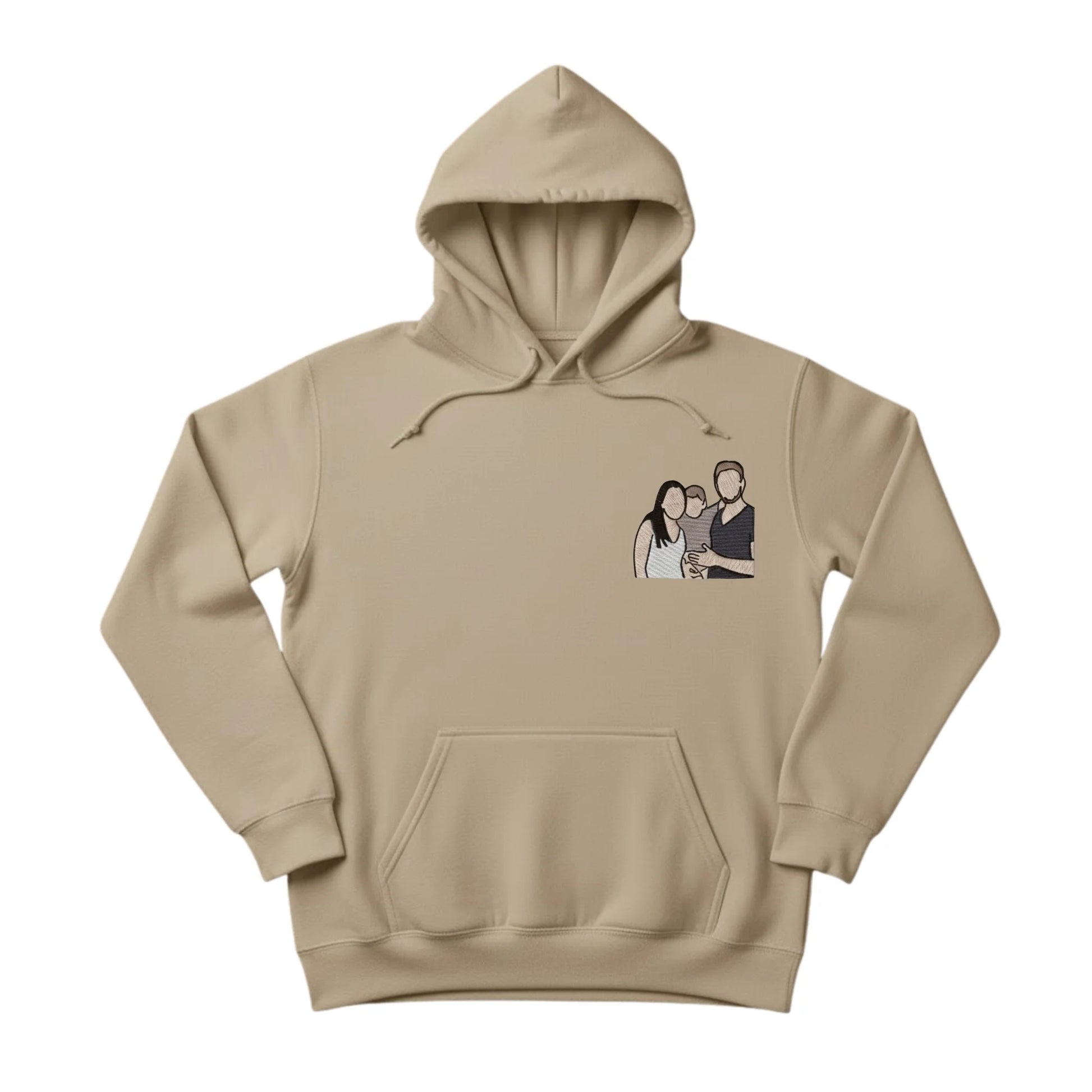 Wrapped in Love Outline Sketch Embroidery Hoodie - EWB105