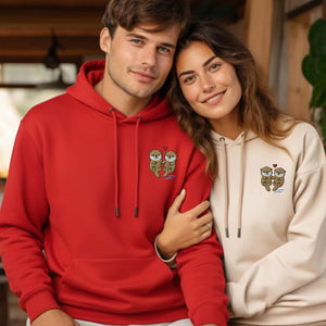 Two Bears, One Love Couple  Embroidered Hoodie - EWB106
