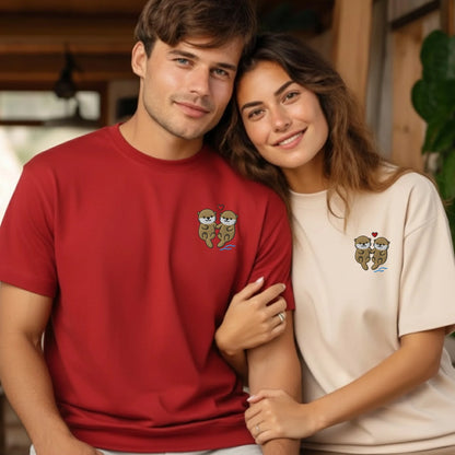 Two Bears, One Love Couple Embroidered T-Shirt - EWB106