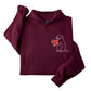 Heart Sketch Embroidery Hoodie - EWB111