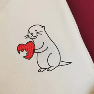 Heart Sketch Embroidery Sweatshirt - EWB111