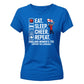 Eat Sleep Cheer Repeat Women Cricket Printed Ladies Fit T-Shirt - England Cricket 2026 Tee Shirt